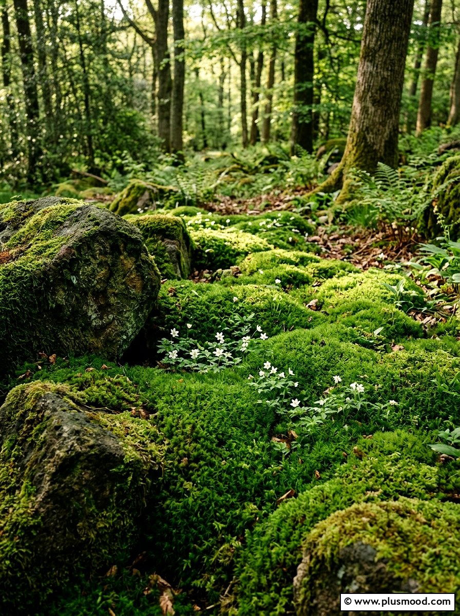 Green Moss Groundcover - 25 small backyard ideas with zen garden