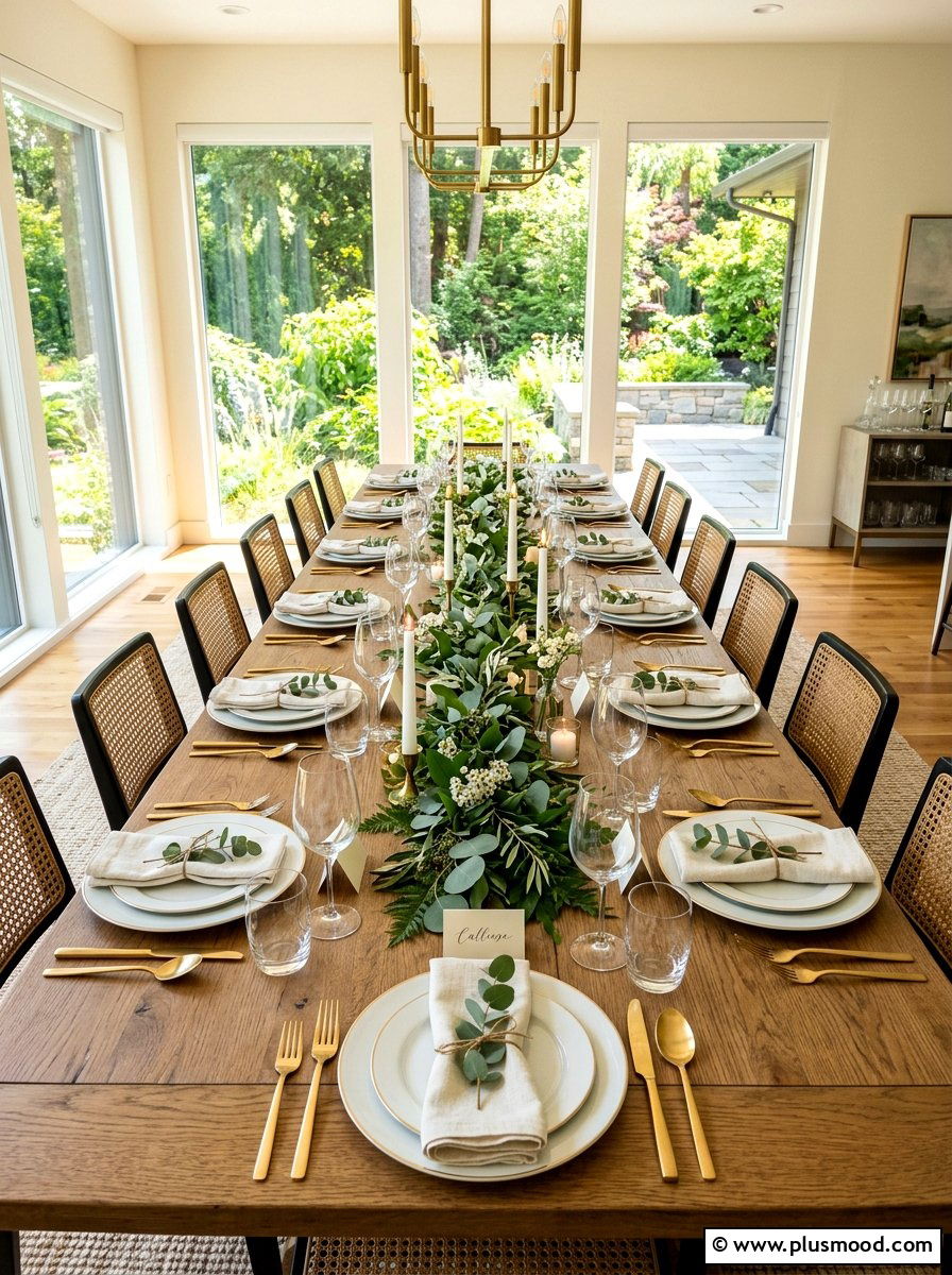 Greenery Table Runner - 25 summer botanical decor ideas