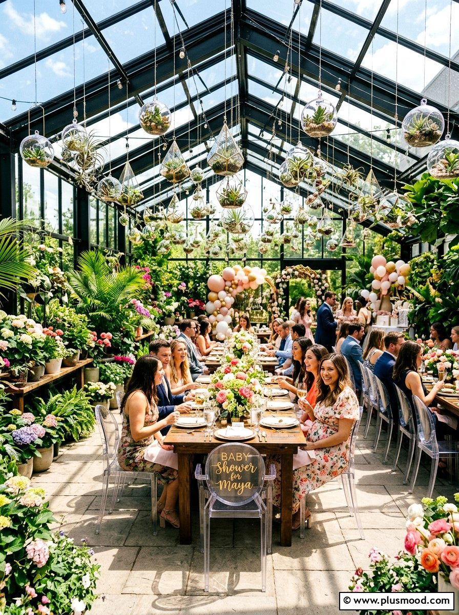 Greenhouse Floral Baby Shower - 25 summer outdoor baby shower ideas