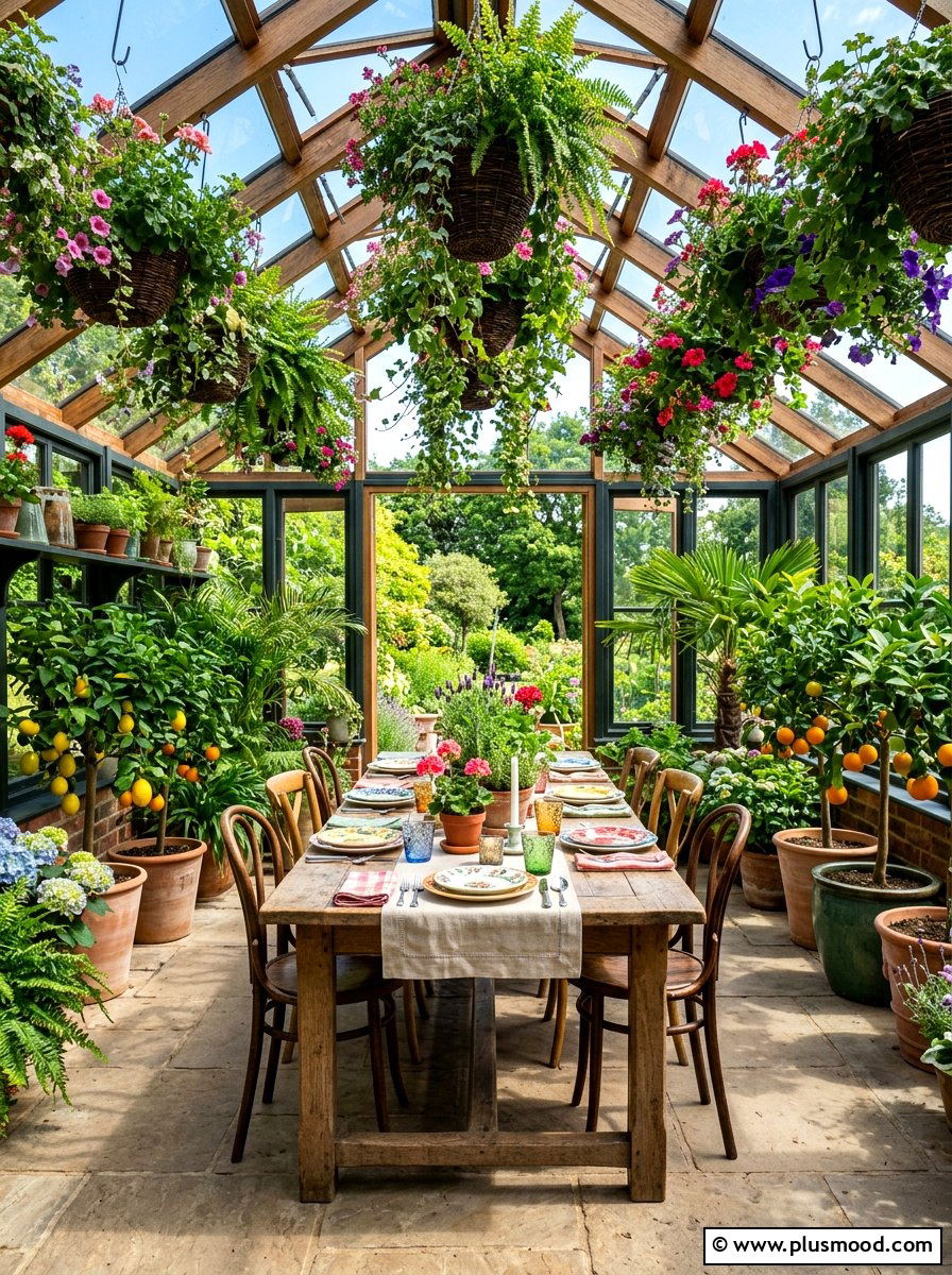 Greenhouse Garden Dining Space - 25 summer outdoor dining ideas