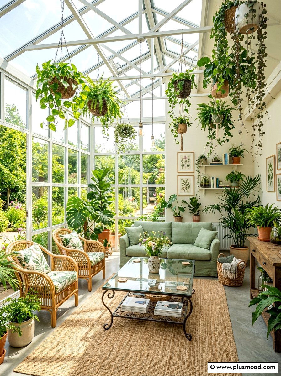 Greenhouse Inspired Living Room - 25 summer refreshing living room ideas