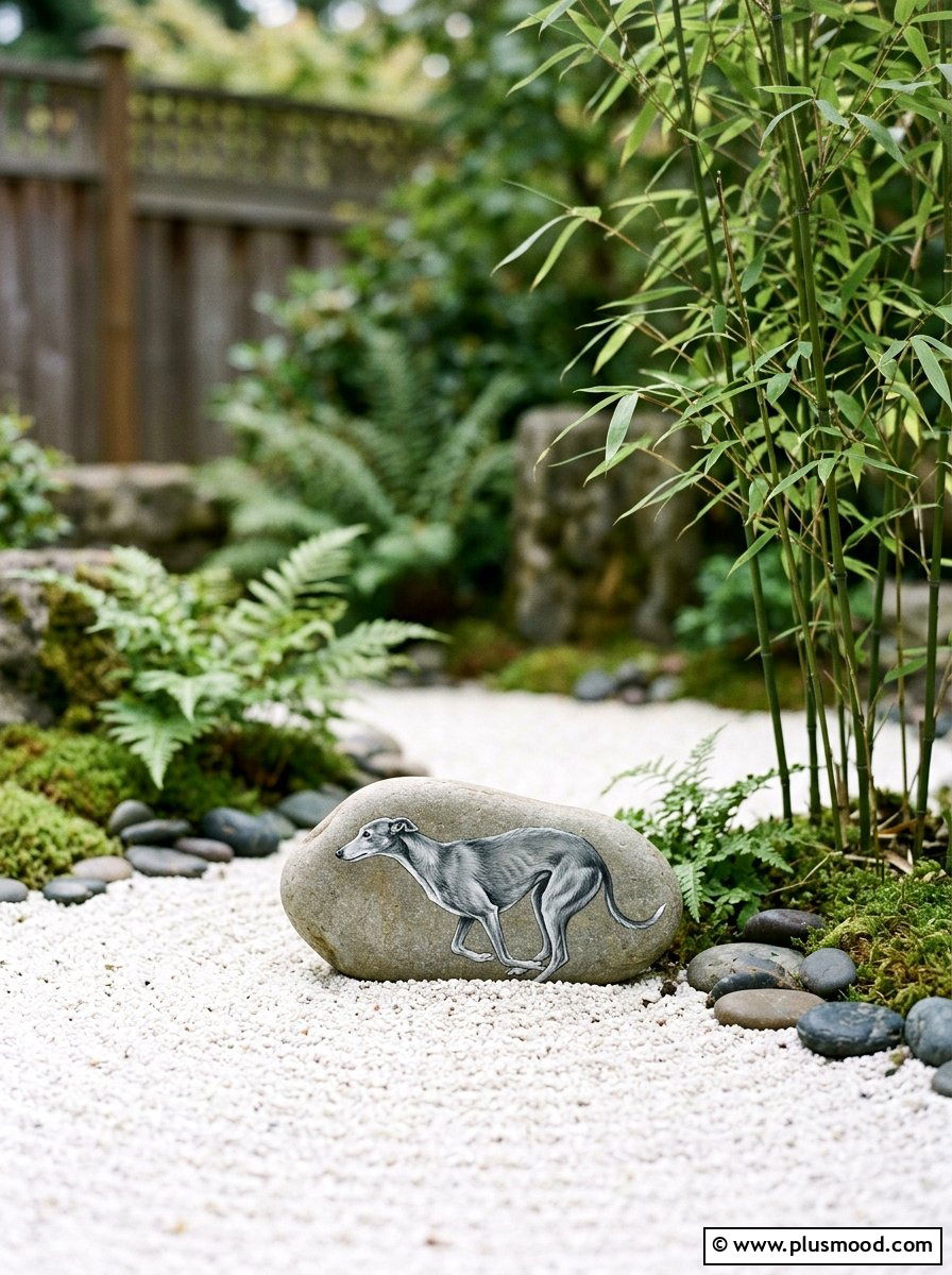 Greyhound Painted Rock - 25 painted rock ideas with dogs