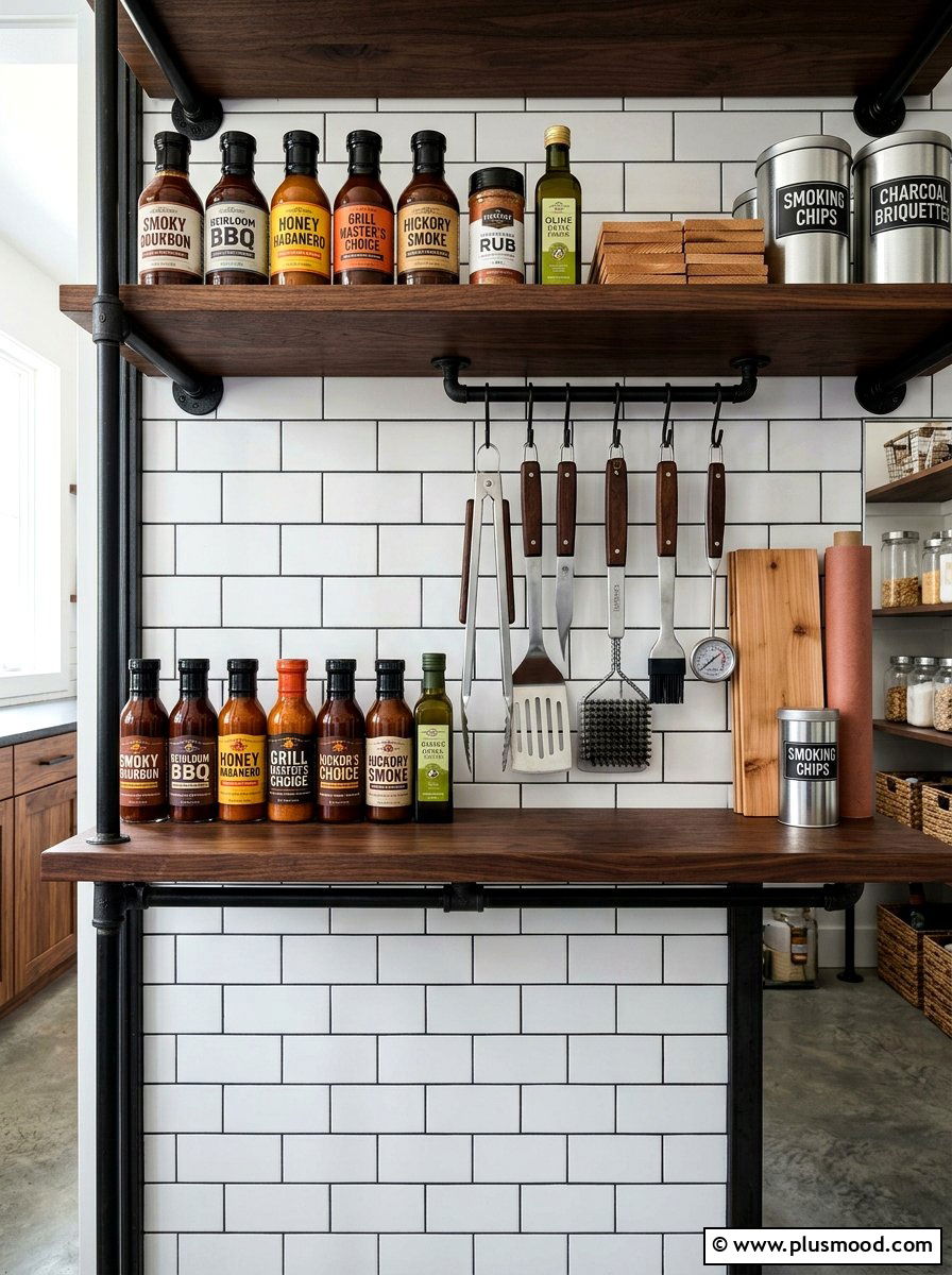 Grilling Accessory Shelf - 25 summer pantry organization ideas