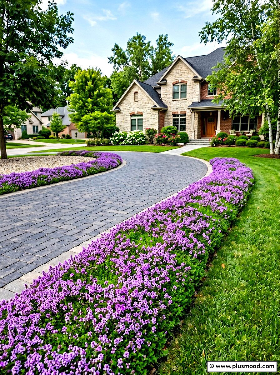 Ground Cover Driveway Lining - 25 summer driveway landscaping ideas