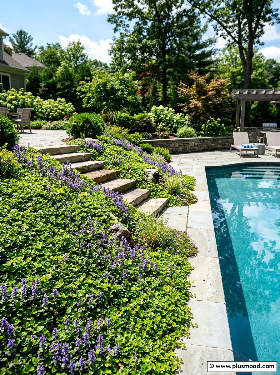 Ground Cover Slope - 25 pool landscaping ideas for sloped yards