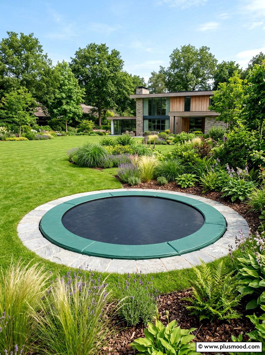 Ground trampoline - 25 small backyard ideas for kids