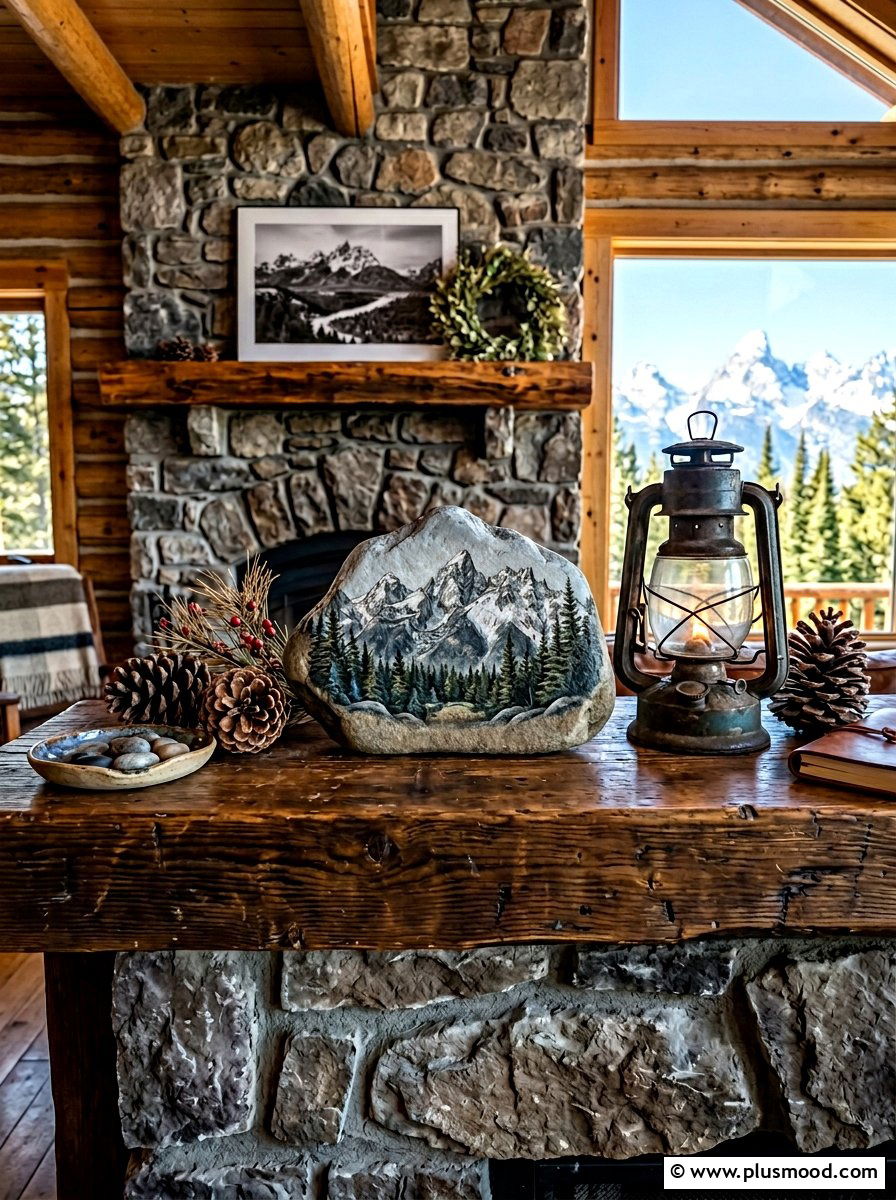 Grounding Mountain Stone - 25 painted rock ideas for mindfulness