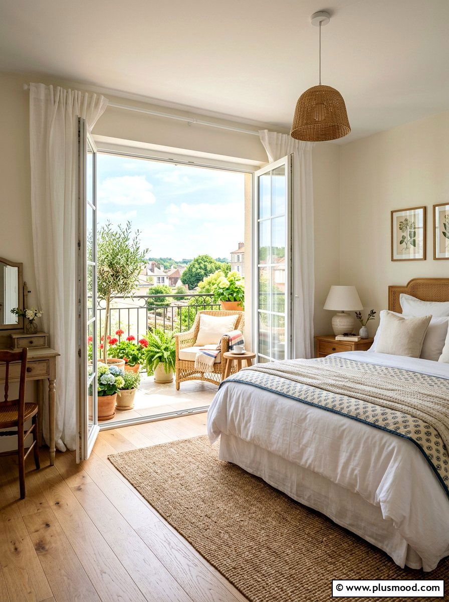 Guest bedroom with balcony access - 25 summer guest bedroom ideas