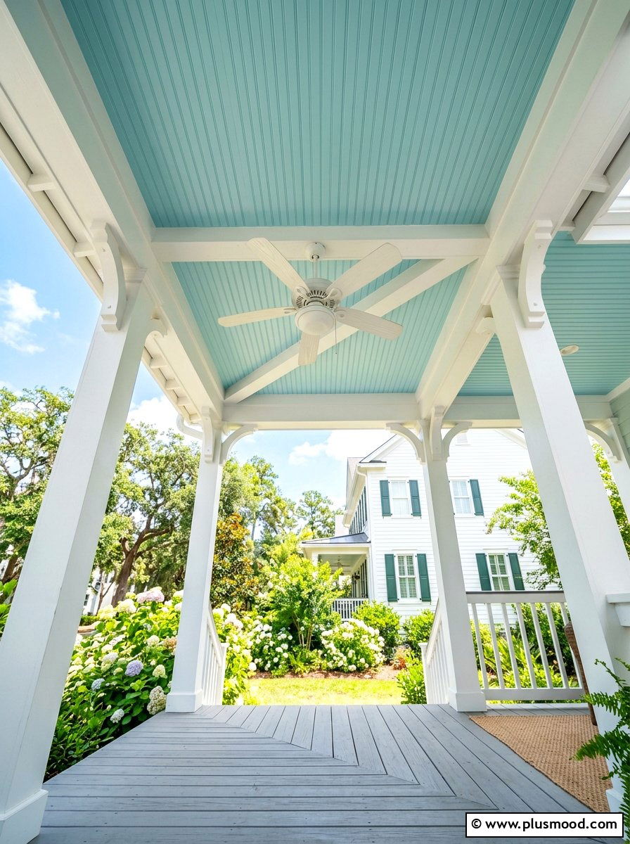 Haint Blue Porch Ceiling - 25 summer entryway curb appeal ideas