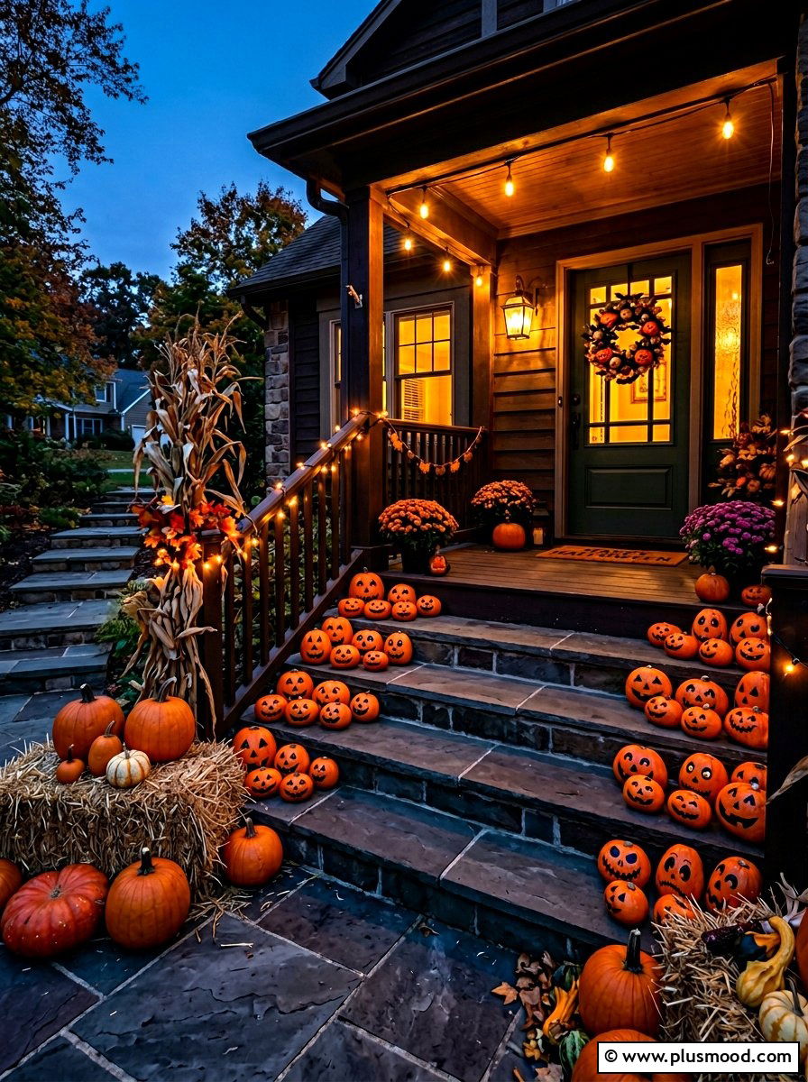 Halloween Pumpkin Rock Art - 25 painted rock ideas with seasonal themes
