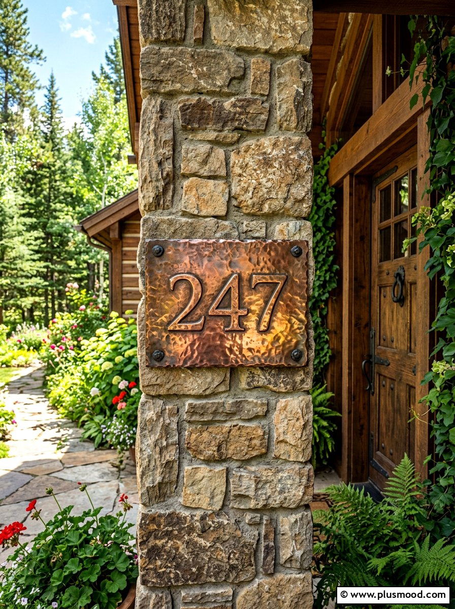 Hammered Metal House Number Plaque - 25 summer house number display ideas