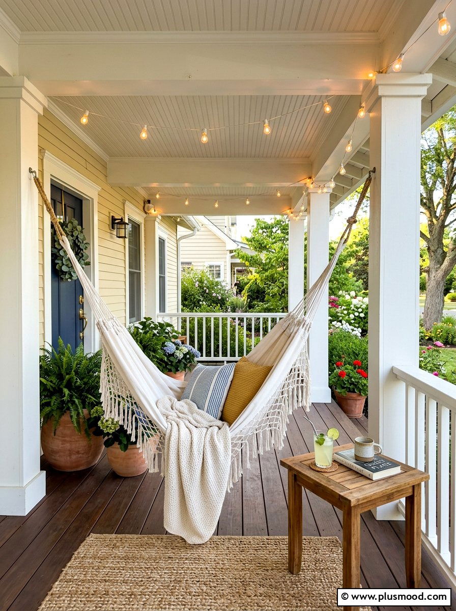 Hammock Front Porch Setup - 25 summer cottage front porch ideas