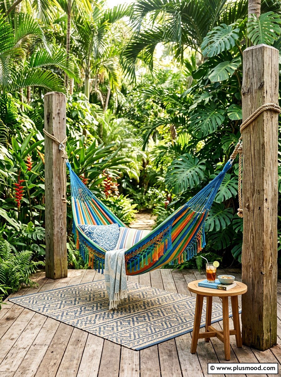 Hammock Lounge Corner - 25 small backyard ideas for small families