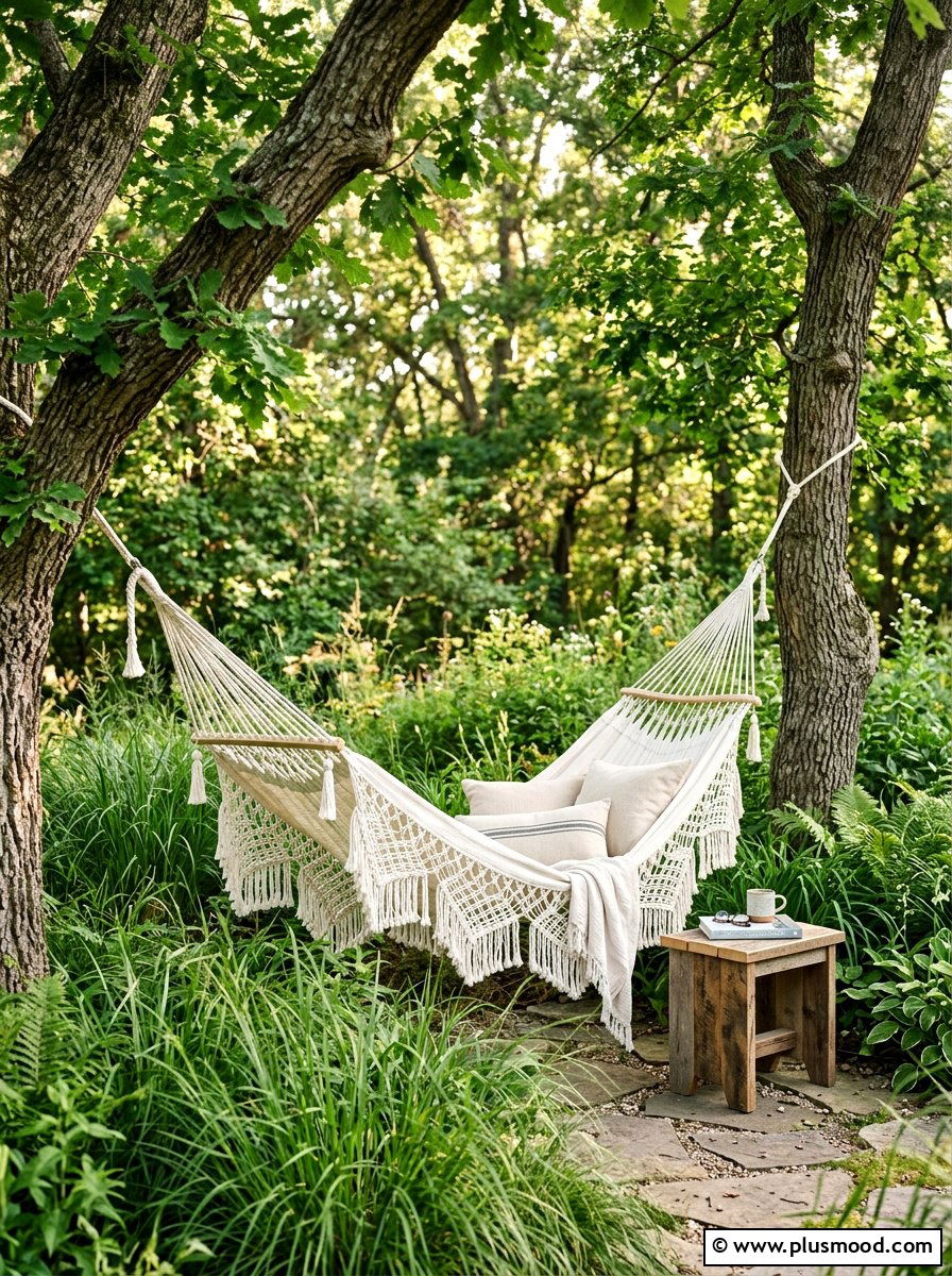 Hammock Lounge Corner - 25 summer backyard refresh ideas