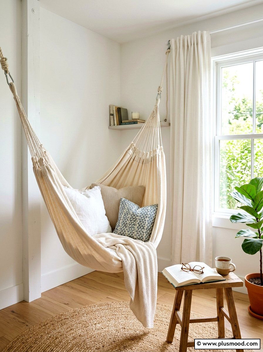 Hammock Reading Nook - 25 cozy summer home ideas