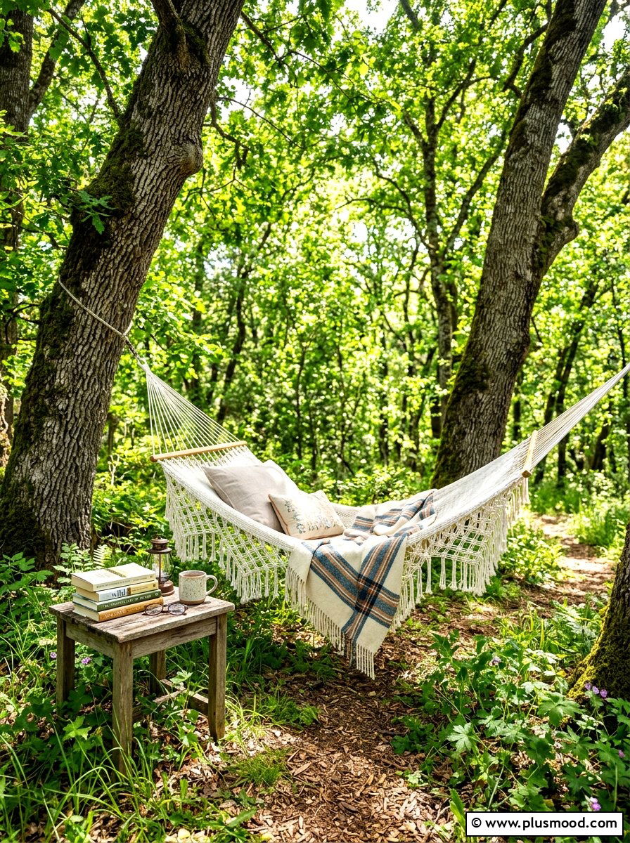 Hammock Relaxation Nook - 25 summer casual backyard entertaining ideas