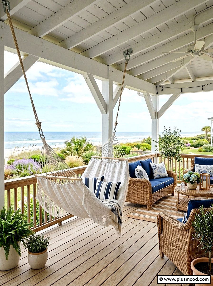 Hammock Under Patio Cover - 25 small backyard ideas with hammock