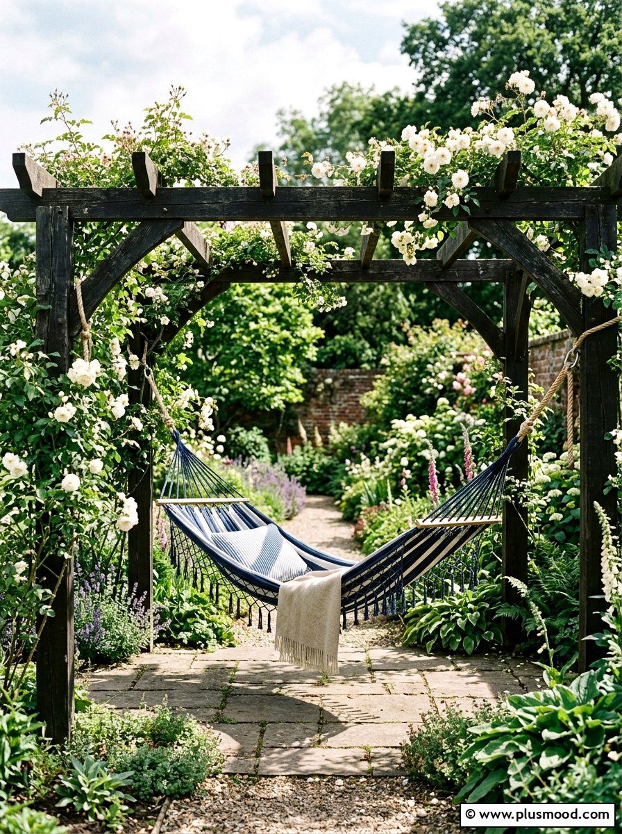 Hammock Under Small Pergola - 25 small backyard ideas with hammock