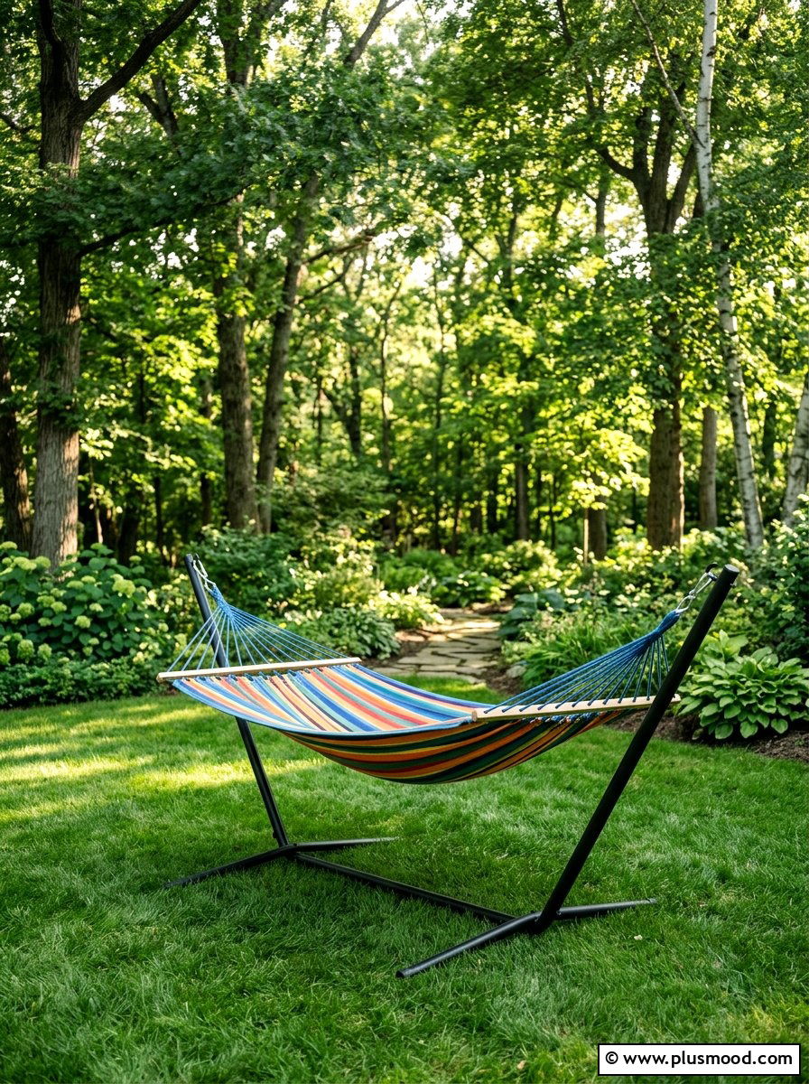 Hammock With Stand - 25 small backyard ideas for rental homes