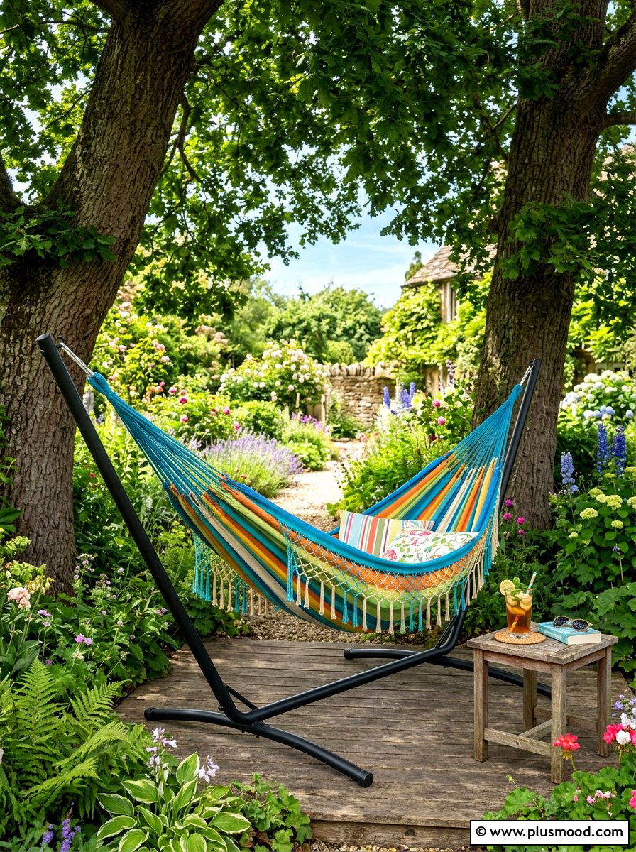 Hammock With Stand - 25 summer backyard cooling ideas