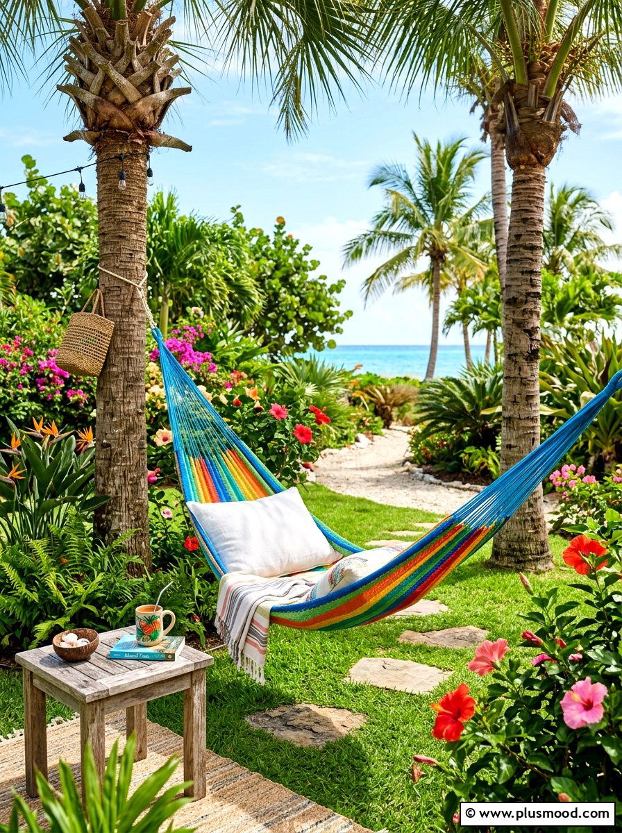 Hammock relaxation nook - 25 summer backyard tropical ideas