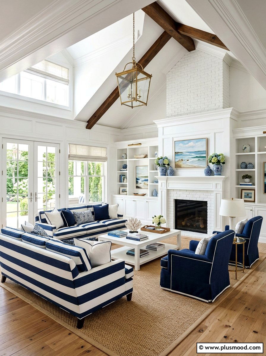 Hamptons Living Room - 25 coastal summer living room ideas