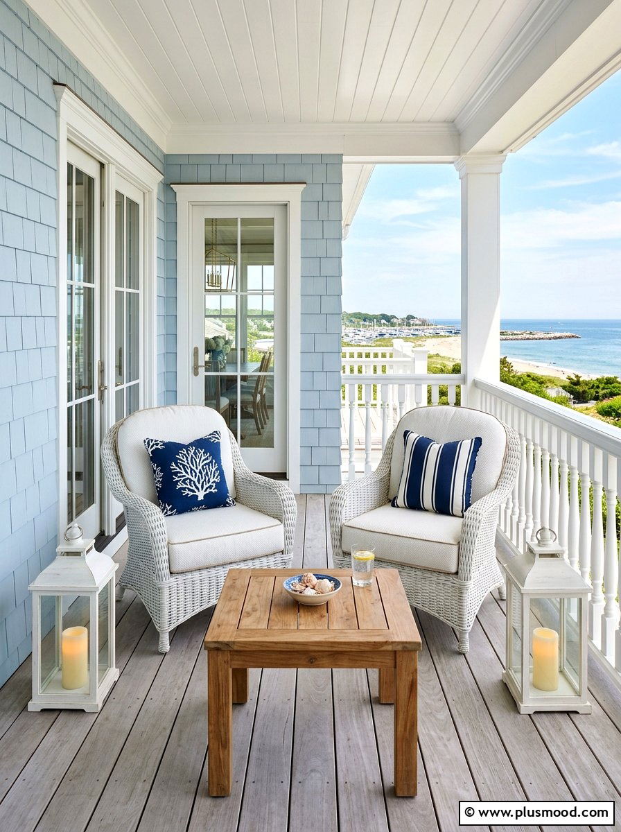 Hamptons Style Balcony Furniture - 25 summer coastal balcony ideas
