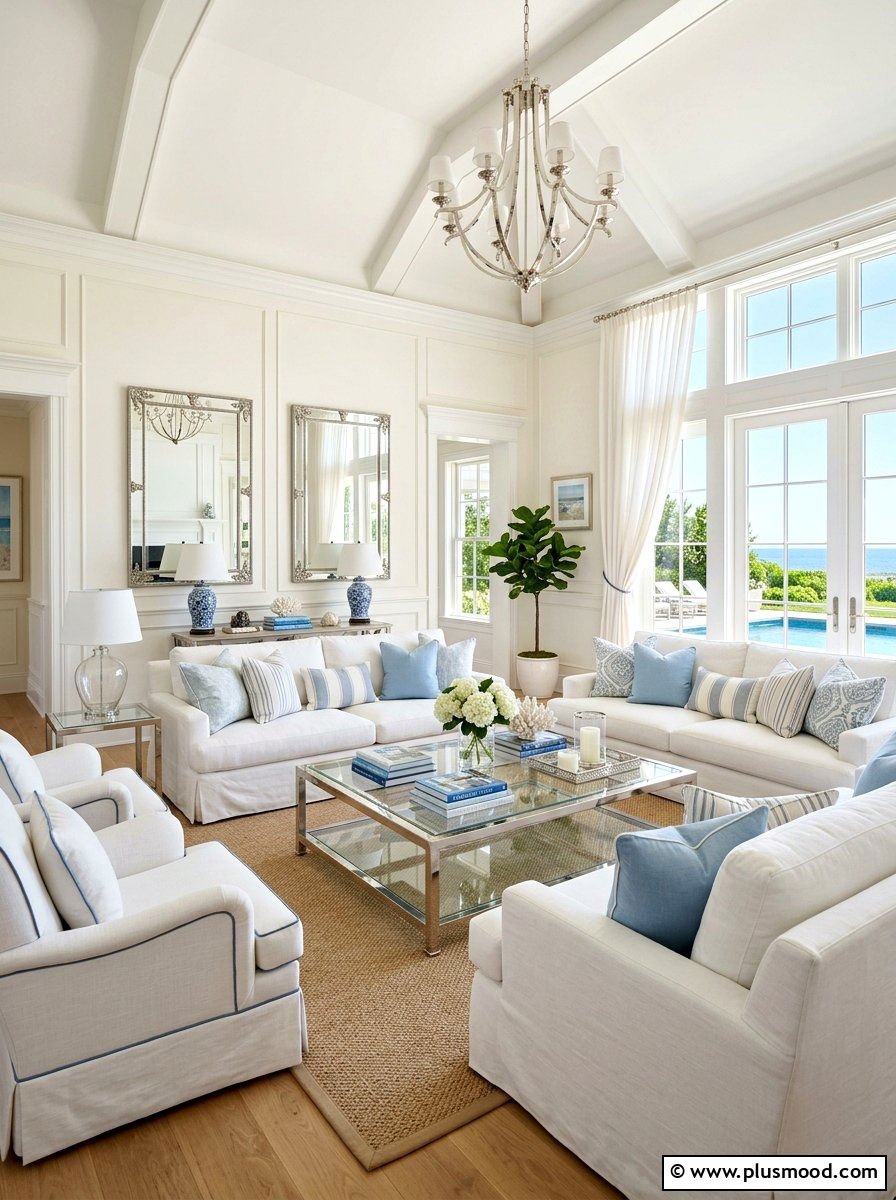 Hamptons living room - 25 summer coastal home decor ideas