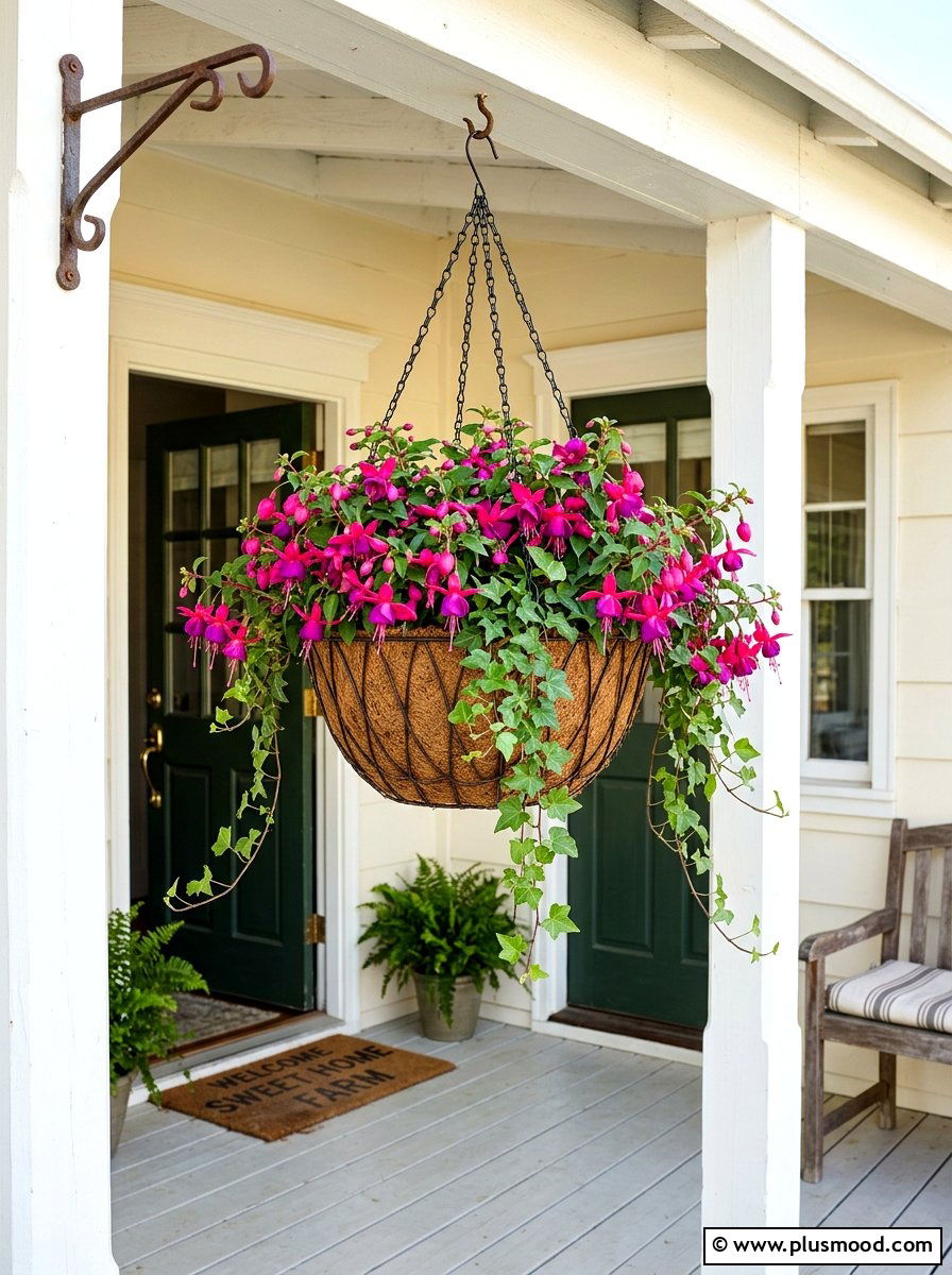 Hanging Basket - 25 summer farmhouse landscaping ideas