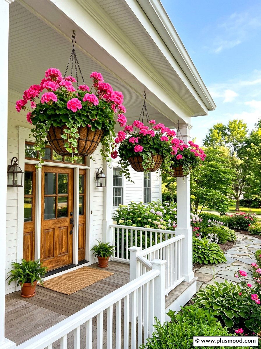 Hanging Basket Porch - 25 summer porch ideas for small spaces