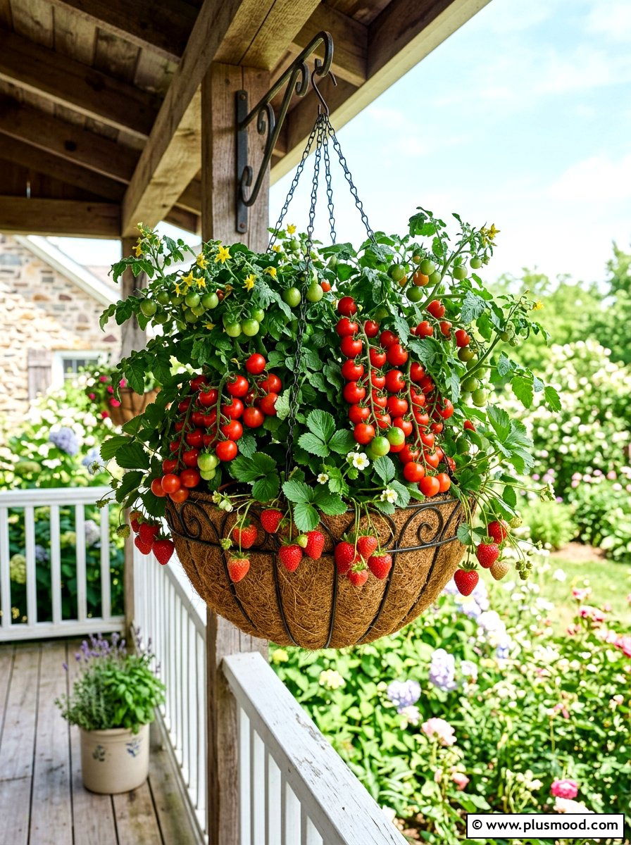 Hanging Basket Vegetable - 25 summer vegetable planter ideas