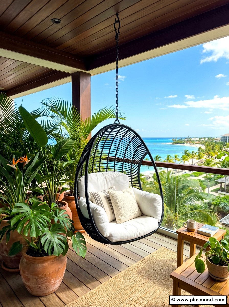 Hanging Chair Balcony - 25 summer modern balcony ideas