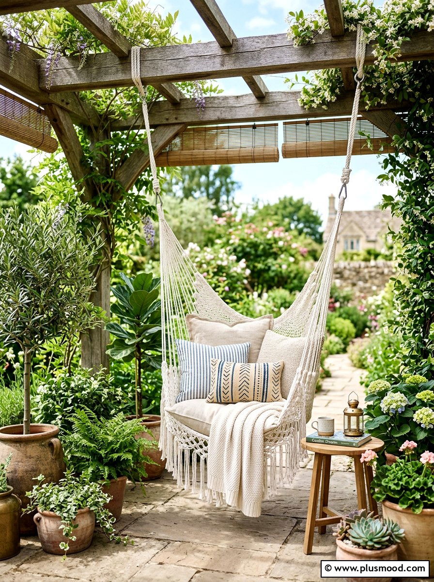 Hanging Chair Nook - 25 summer small courtyard ideas