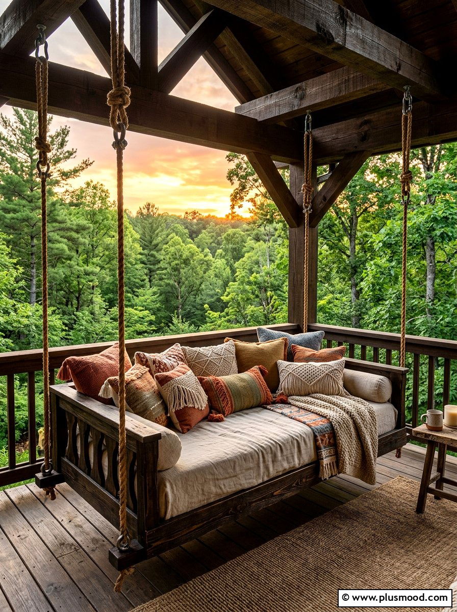Hanging Daybed - 25 viral summer porch ideas