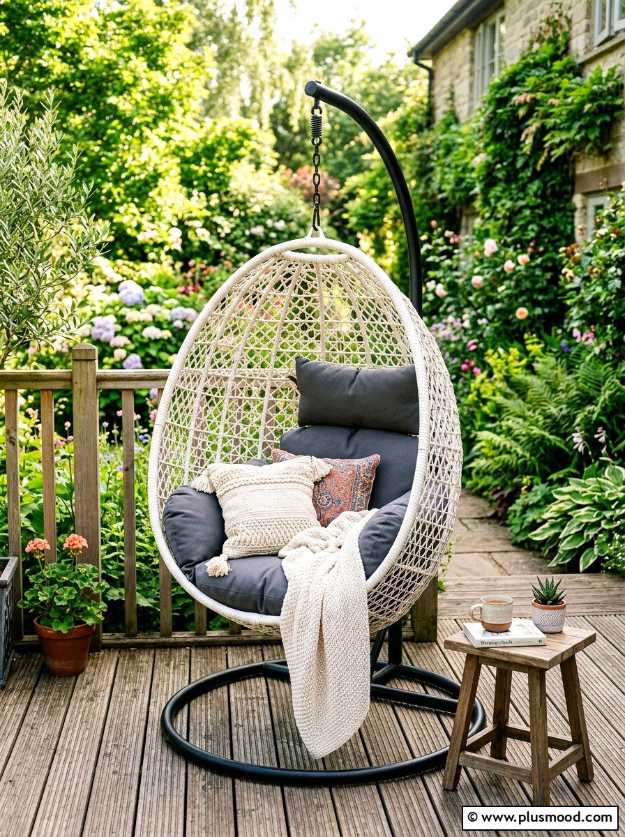 Hanging Egg Chair - 25 summer patio seating ideas