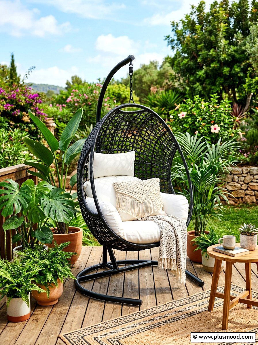 Hanging Egg Chair - 25 summer patio refresh ideas
