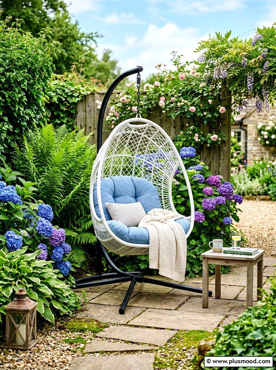 Hanging Egg Chair - 25 summer backyard ideas for small yards