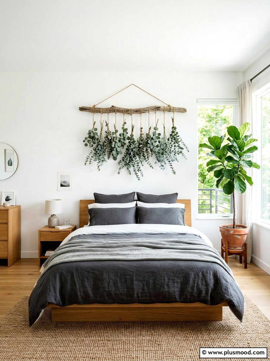 Hanging Eucalyptus Wall Decor - 25 summer wall decor ideas for bedroom