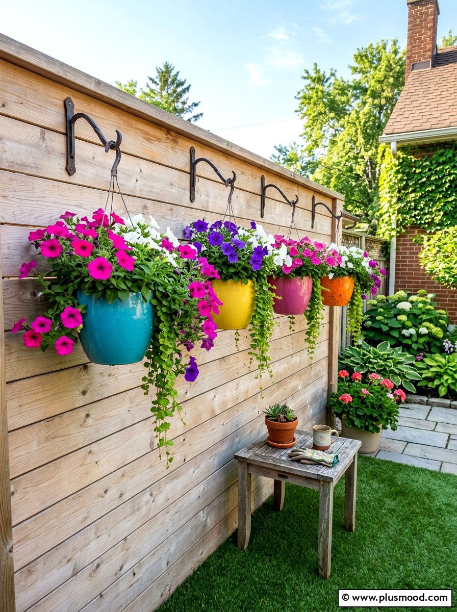 Hanging Fence Planter - 25 small backyard ideas for apartments with fence