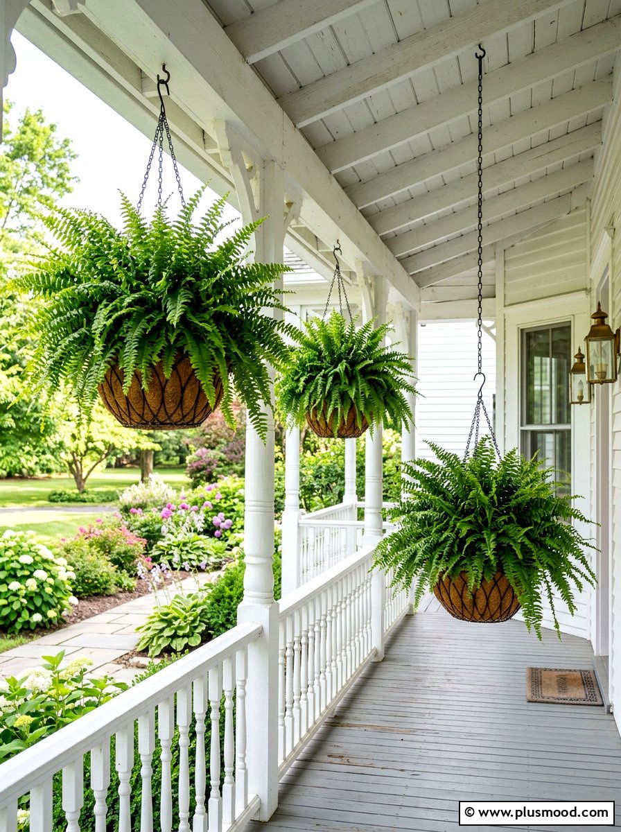 Hanging Fern Basket - 25 viral summer porch ideas