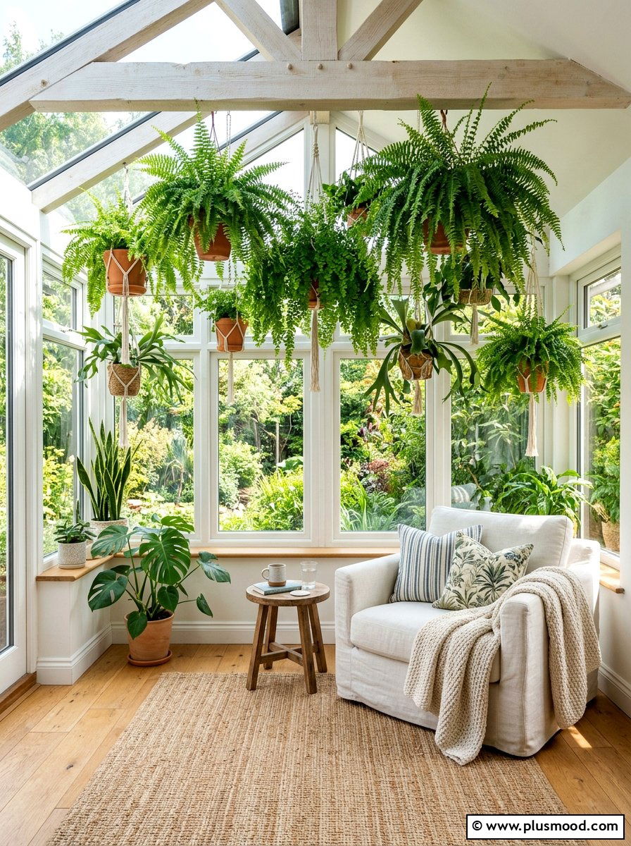 Hanging Fern Basket - 25 summer botanical decor ideas