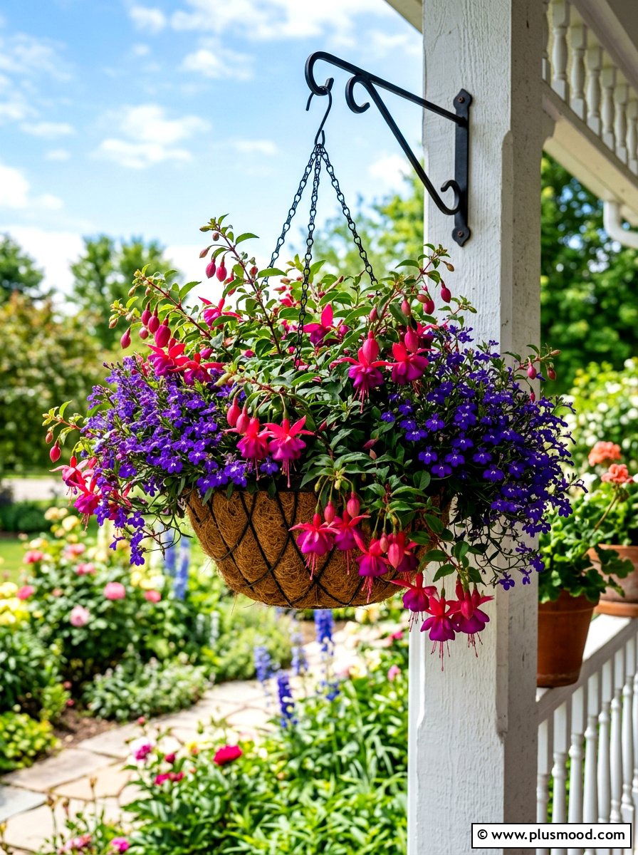 Hanging Flower Basket - 25 summer front yard refresh ideas