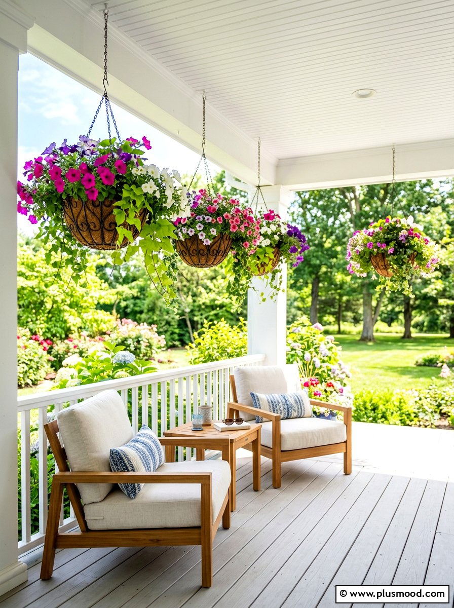 Hanging Flower Basket - 25 summer small garden ideas