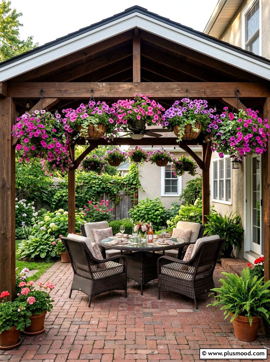 Hanging Flower Basket - 25 cheap summer patio ideas