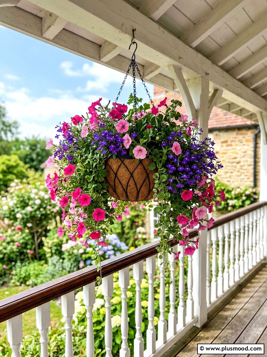 Hanging Flower Baskets For Balcony - 25 summer balcony garden ideas