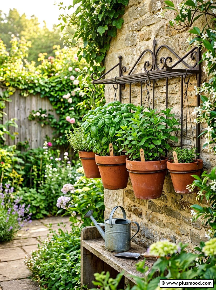 Hanging Herb Garden - 25 summer cozy balcony ideas