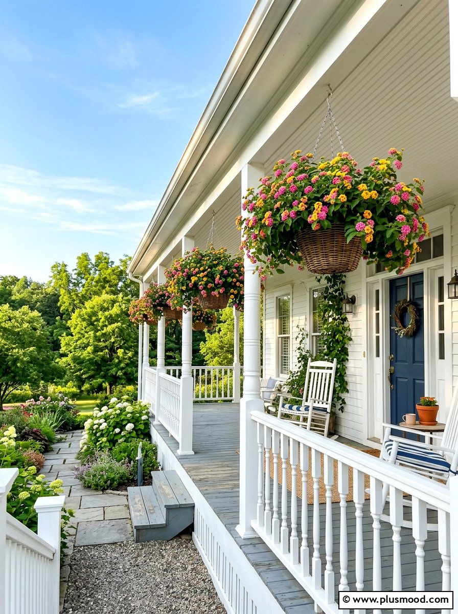 Hanging Lantana Basket For Sun - 25 summer planters with lantana ideas