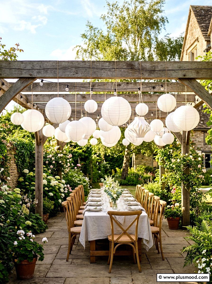 Hanging Paper Lanterns - 25 summer patio lighting ideas