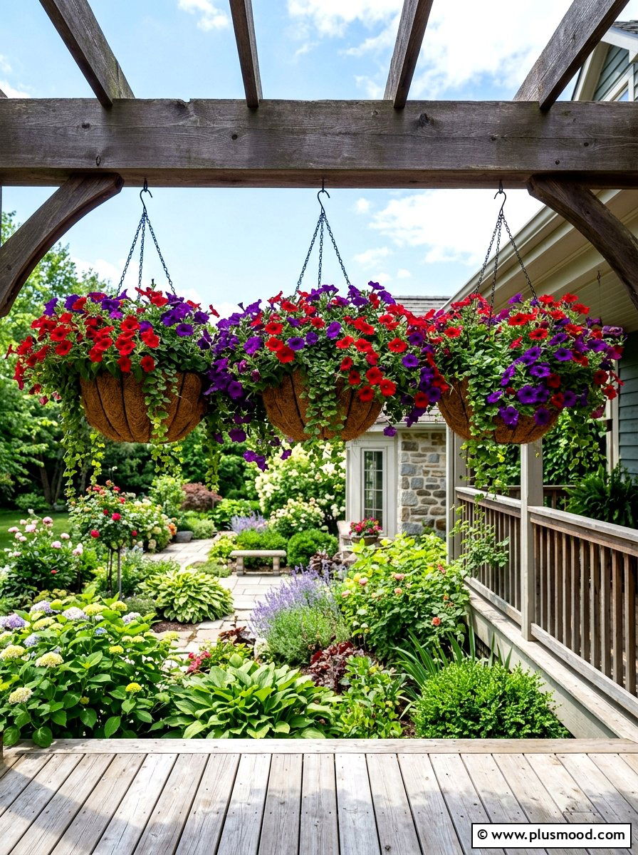 Hanging Plant Baskets - 25 small backyard ideas for beginners