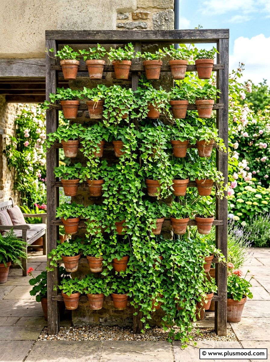 Hanging Plant Wall - 25 summer garden privacy screen ideas